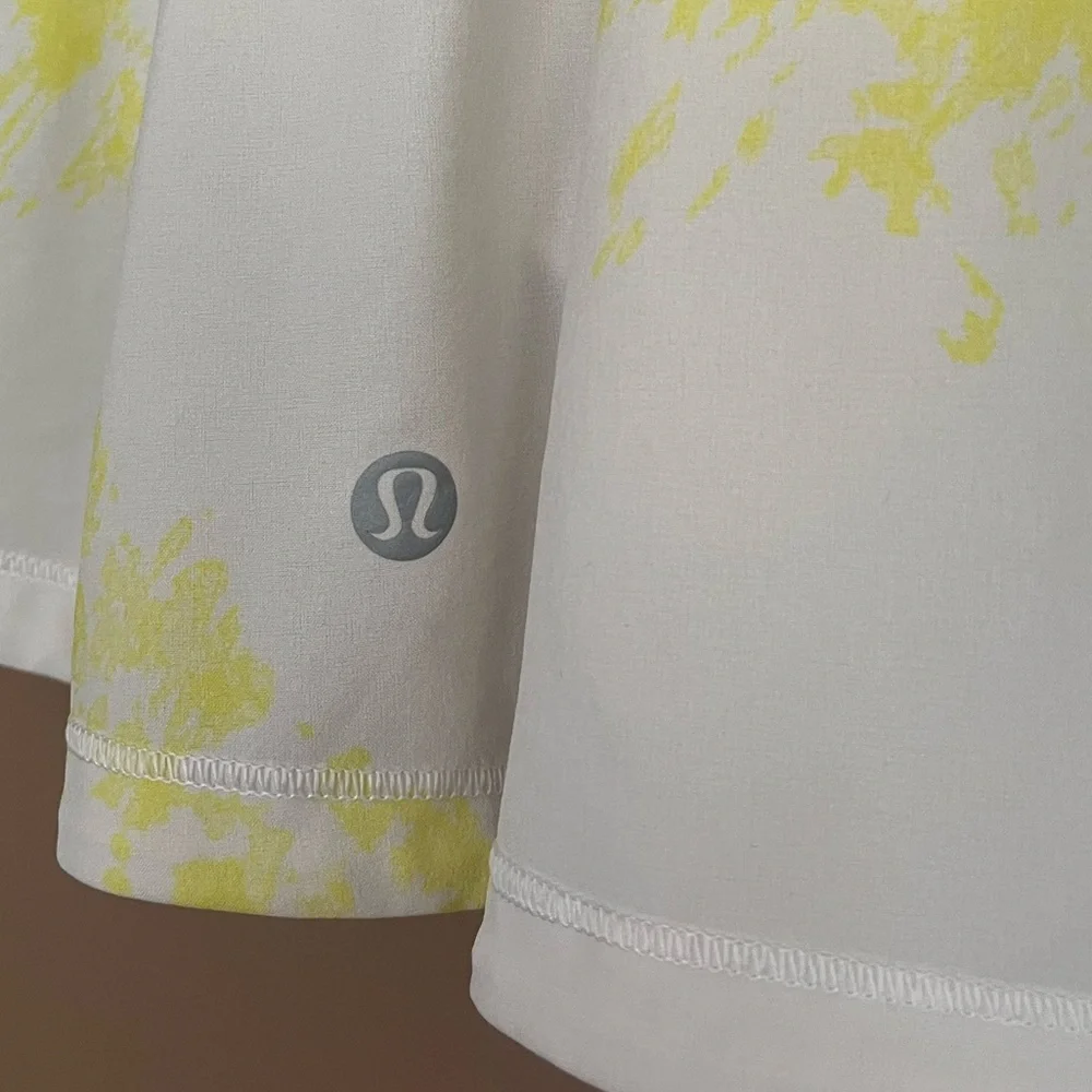 {Lululemon} Pace Rival Mid-Rise Skirt Long in Cross Court Wash Electric Lemon